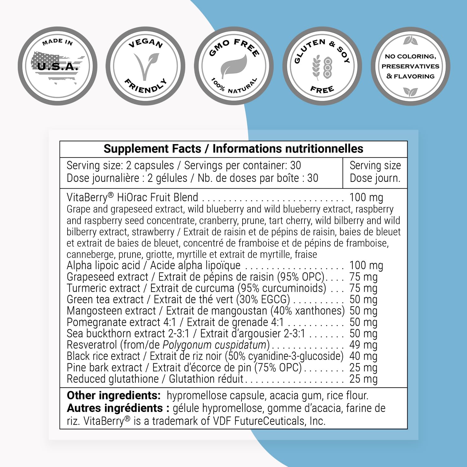 SuperSmart AntiOxidant Synergy (Advanced Formula) - All-in-1 Supplement - with EGCg, Berries, Polyphenols, Resveratrol, Alpha Lipoic Acid | Non-GMO & Gluten Free - 60 Vegetarian Capsules - Image 4