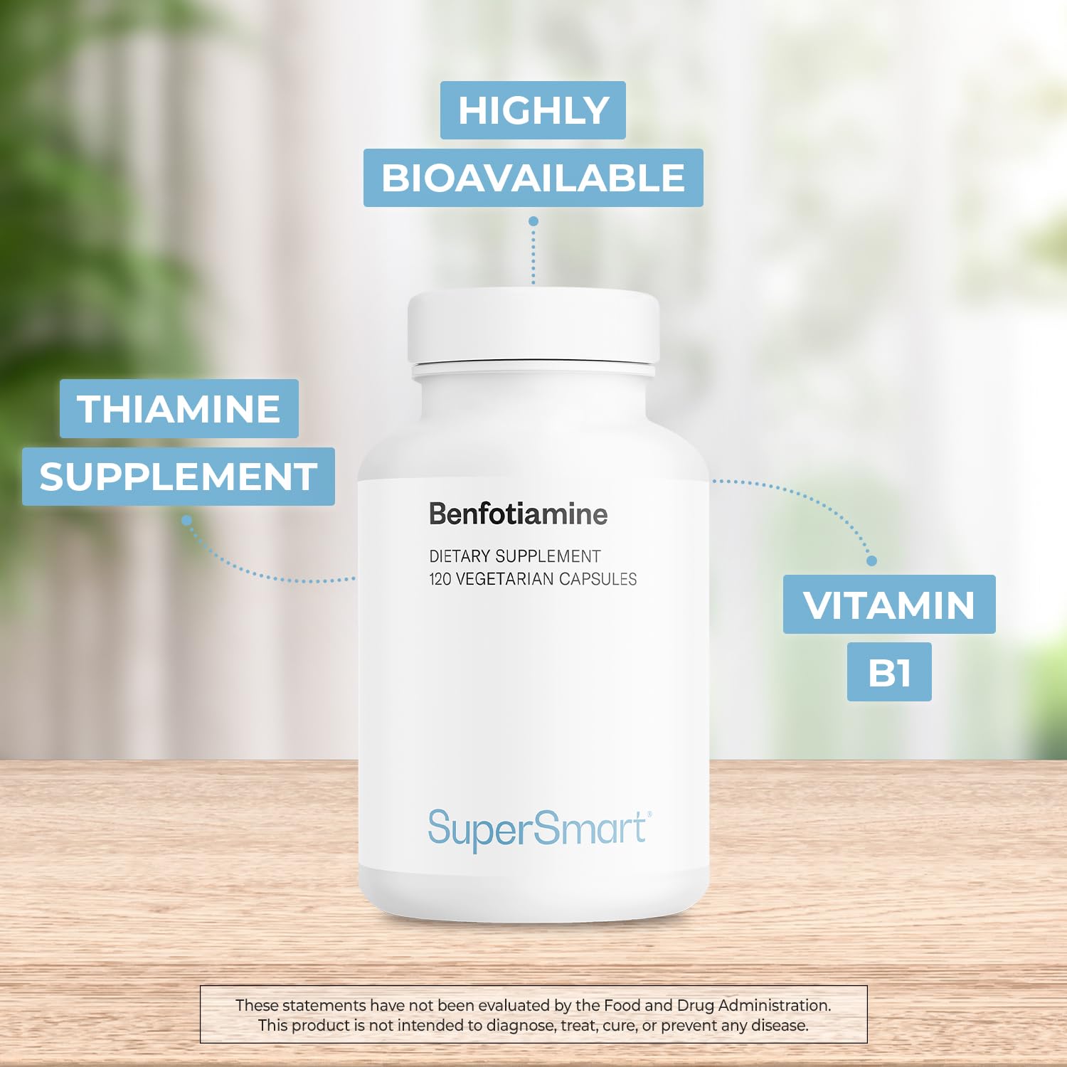 Supersmart - Benfotiamine 320mg per Day (High Potency) - Bioavailable Thiamine - Vitamin B1 Benfotiamine Supplement | Non-GMO & Gluten Free - 120 Vegetarian Capsules - Image 3