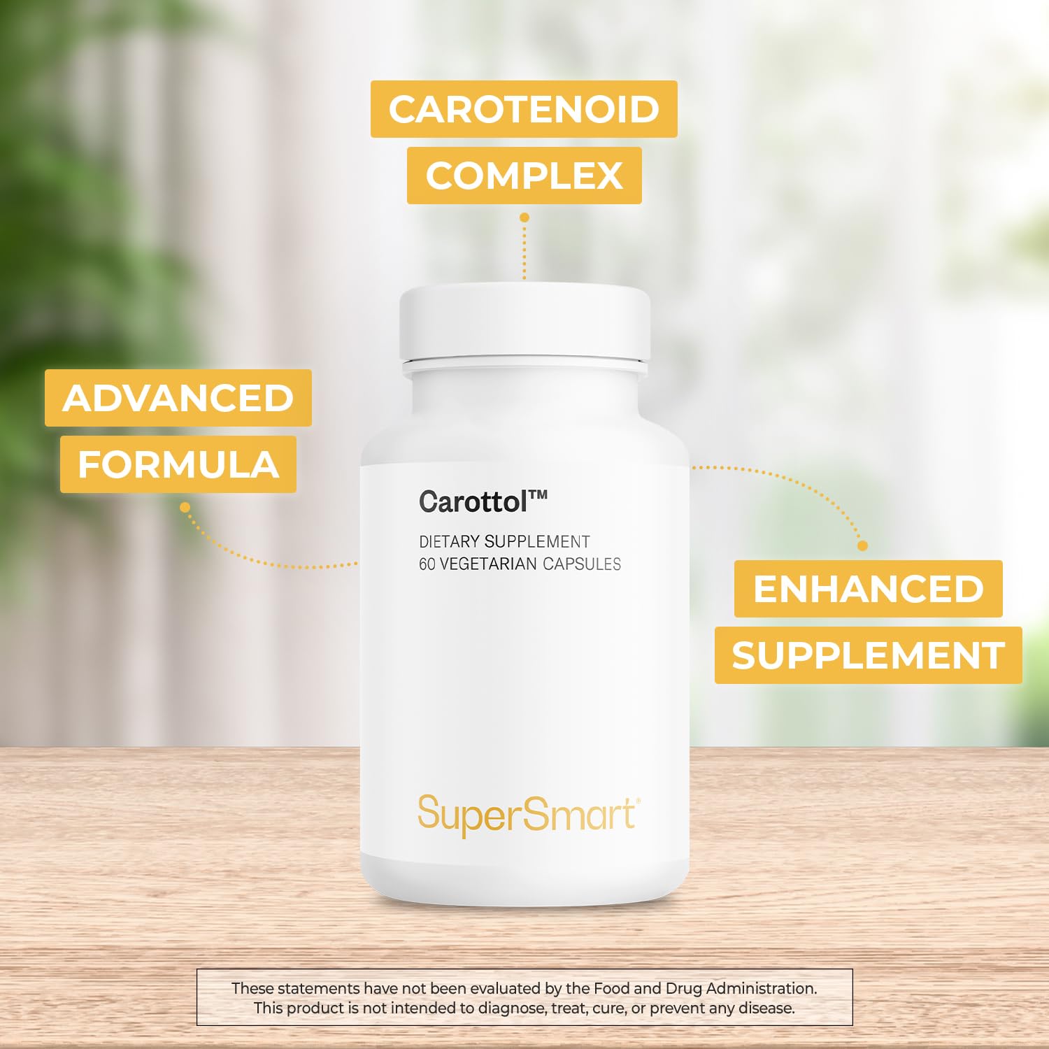 Supersmart - Carottol - Carotenoid Complex Supplement - with Beta Carotene, Lycopene, Lutein & Zeaxanthin | Non-GMO & Gluten Free - 60 Vegetarian Capsules - Image 3