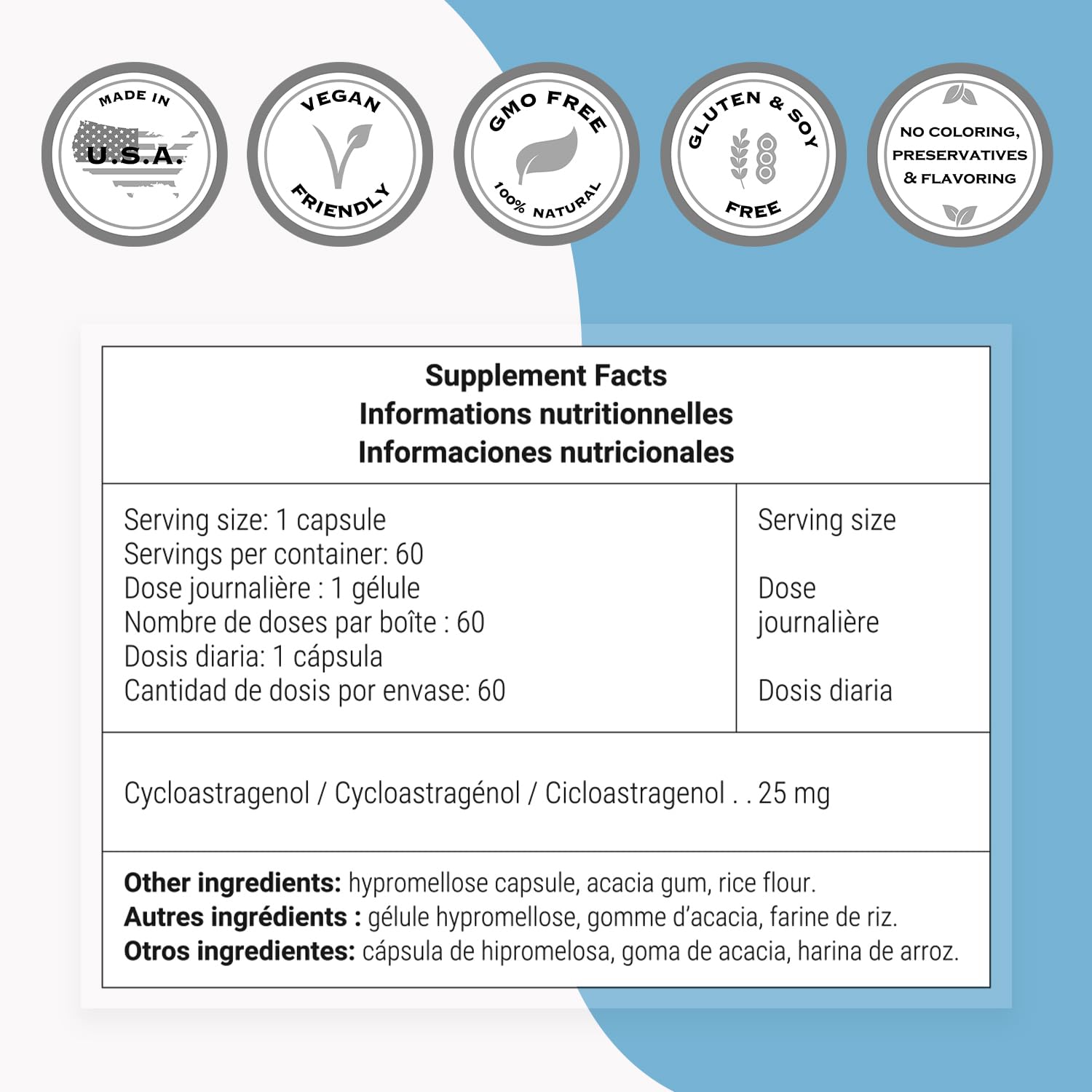 Supersmart - Cycloastragenol 20mg per Day (98% Purity) - DNA & Telomeres Supplement - Astragalus Membranaceus | Non-GMO & Gluten Free - 30 Vegetarian Capsules - Image 4