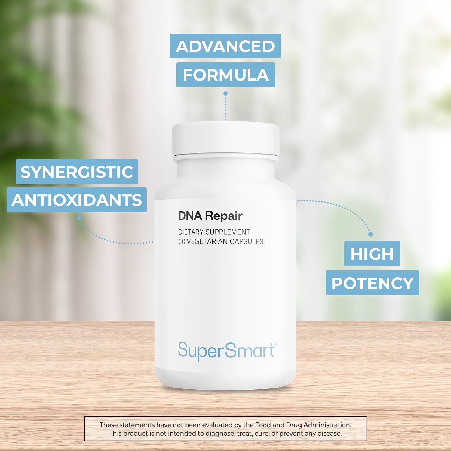 Supersmart DNA Repair (Advanced Formula) - with AC-11, Sulforaphane Glucosinolate, SOD Gliadins Complex - High Potency Antioxidant Supplement | Non-GMO & Gluten Free - 60 Vegetarian Capsules - Image 3