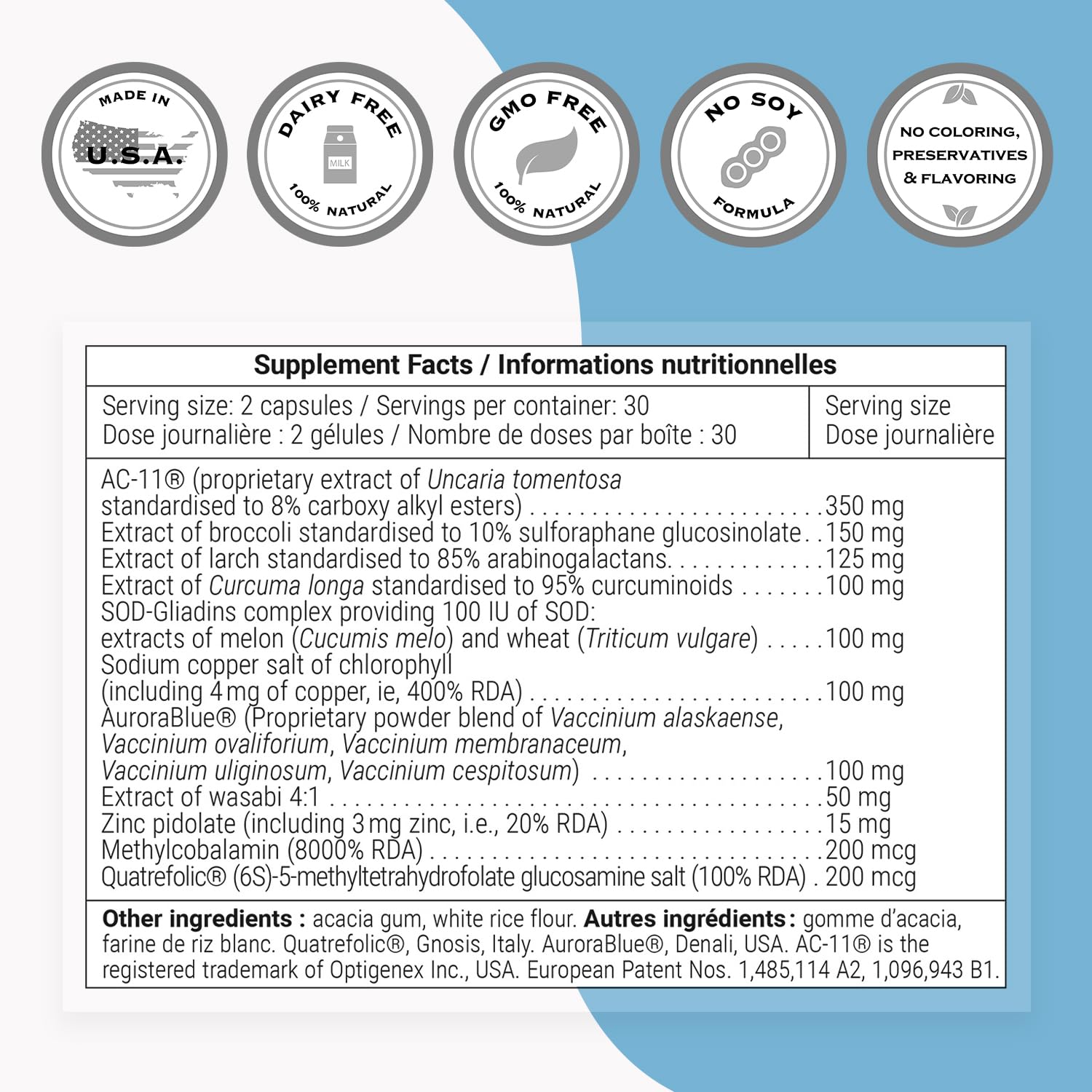 Supersmart DNA Repair (Advanced Formula) - with AC-11, Sulforaphane Glucosinolate, SOD Gliadins Complex - High Potency Antioxidant Supplement | Non-GMO & Gluten Free - 60 Vegetarian Capsules - Image 4