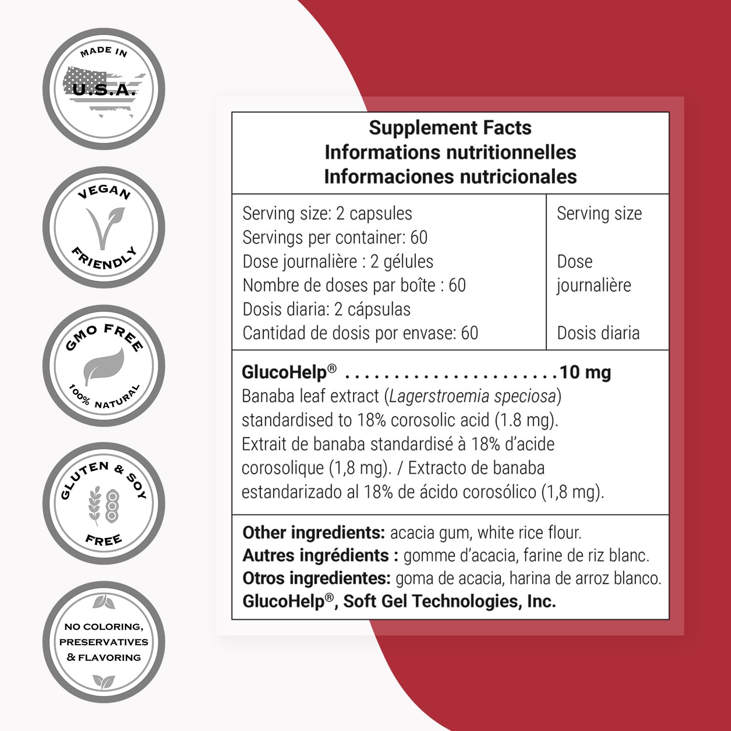 Supersmart - Glucofit 5.3mg per Day (Patented & High Strength) - 18% Corosolic Acid Banaba Leaf Extract Supplement | Non-GMO & Gluten Free - 100 Softgels - Image 4