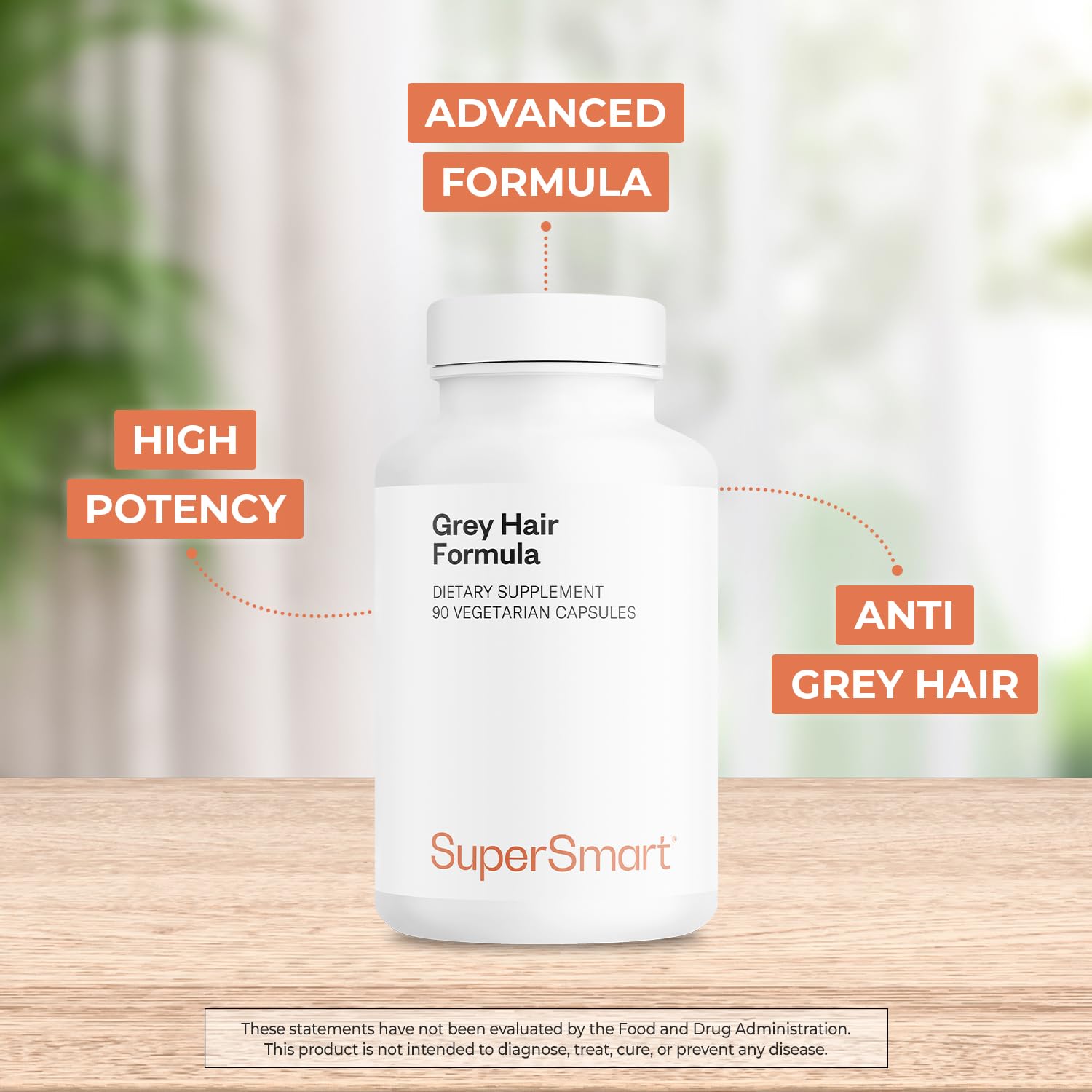 Supersmart Grey Hair Formula (Advanced Formula) - with Catalase, Copper, Biotin, Fo-Ti, Zinc, Saw Palmetto - Anti Gray Hair Supplement | Non-GMO & Gluten Free - 90 Vegetarian Capsules - Image 3