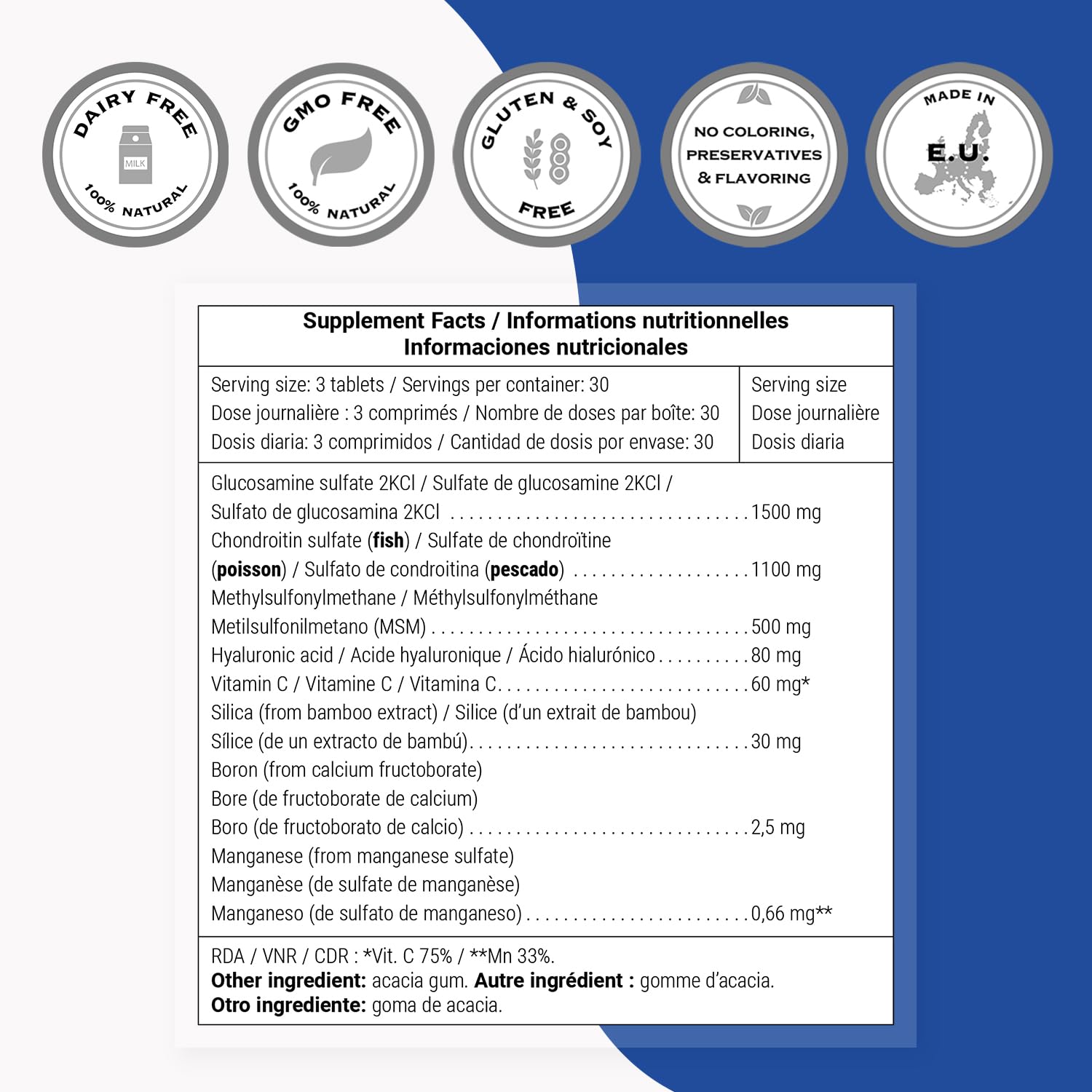 Supersmart - Joint Support Formula - with Glucosamine, Chondroitin, Hyaluronic Acid & MSM | Non-GMO & Gluten Free - 90 Tablets - Image 4