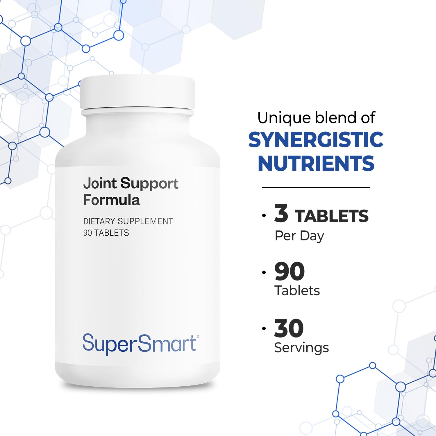 Supersmart - Joint Support Formula - with Glucosamine, Chondroitin, Hyaluronic Acid & MSM | Non-GMO & Gluten Free - 90 Tablets - Image 5
