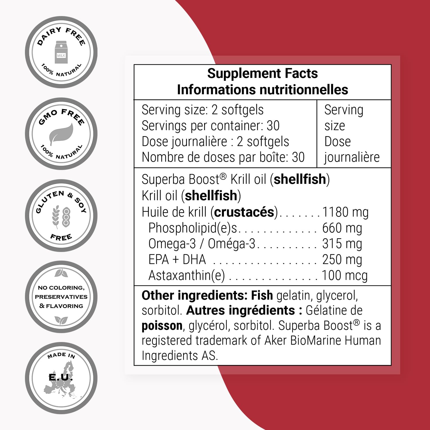 Supersmart - Krill Oil Supplement 1180mg per Day - Omega-3 (EPA & DHA) - Fatty Acids | Non-GMO & Gluten Free - 60 Softgels - Image 4