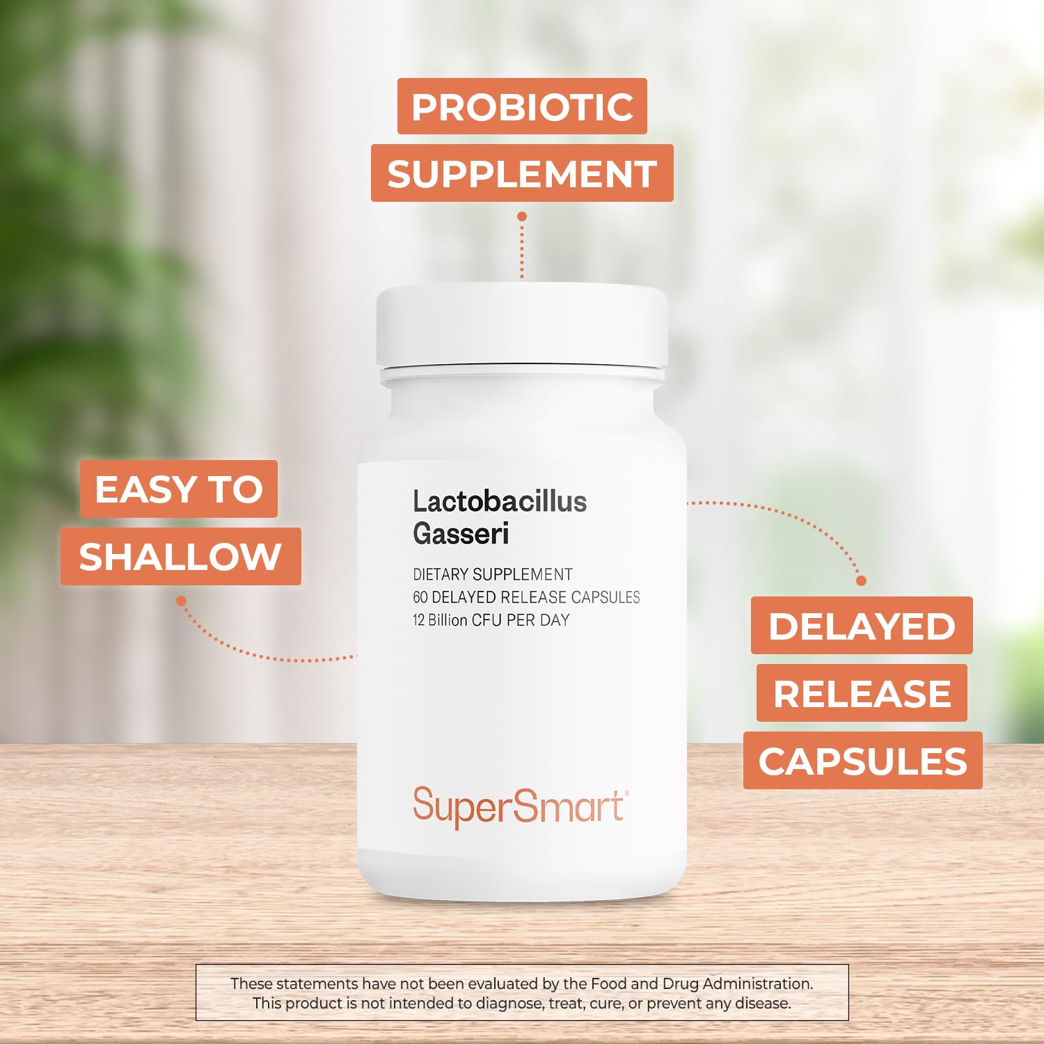 Supersmart - Lactobacillus Gasseri 12 Billion CFU per Day - Probiotic Supplement | Non-GMO & Gluten Free - 60 DR Capsules (Delayed Release) - Image 3