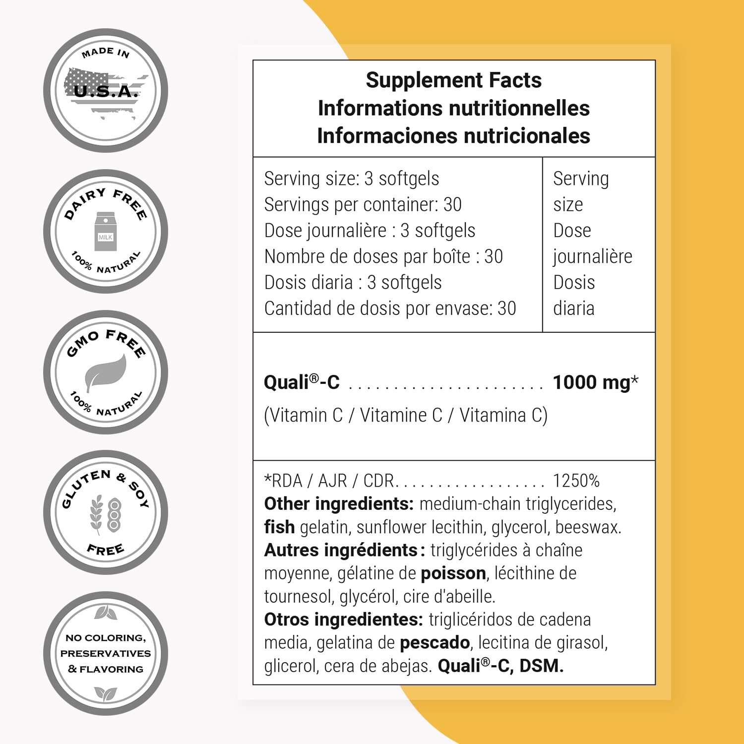Supersmart - Liposomal Vitamin C Supplement 1005mg per Day (Superiror Absorbption) | Non-GMO & Gluten Free - 90 Softgels - Image 4