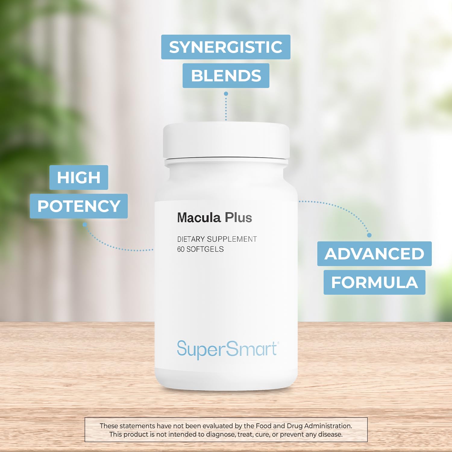 Supersmart - Macula Plus (High Potency Complex) - with Lutein, Zeaxanthin, Astaxanthin, Cyanidin 3-Glucoside - Advanced Eyes Supplement | Non-GMO & Gluten Free - 60 softgels - Image 3