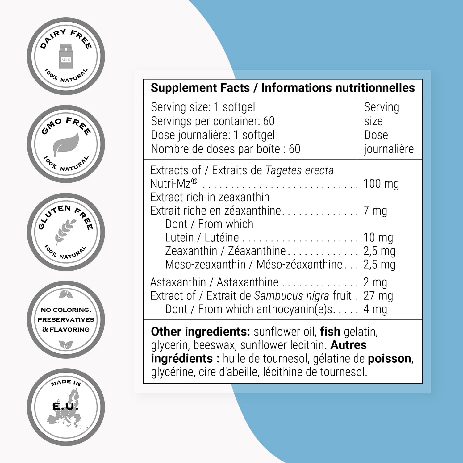 Supersmart - Macula Plus (High Potency Complex) - with Lutein, Zeaxanthin, Astaxanthin, Cyanidin 3-Glucoside - Advanced Eyes Supplement | Non-GMO & Gluten Free - 60 softgels - Image 4