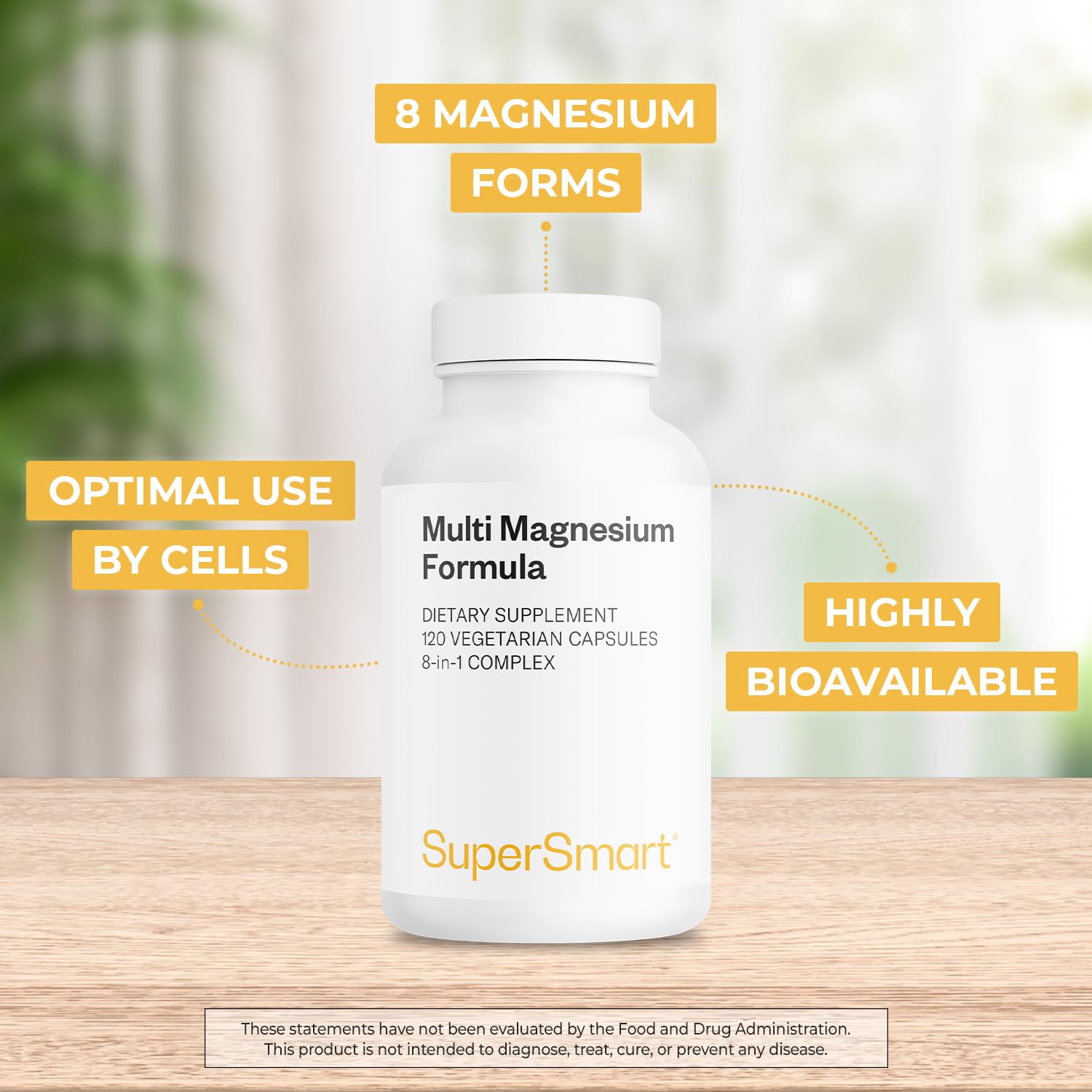 SuperSmart Multi Magnesium Formula (Previously Optimag) - Full Spectrum 8 Active Forms - Fight Magnesium Deficiency | Non-GMO & Gluten Free - 120 Vegetarian Capsules - Image 3