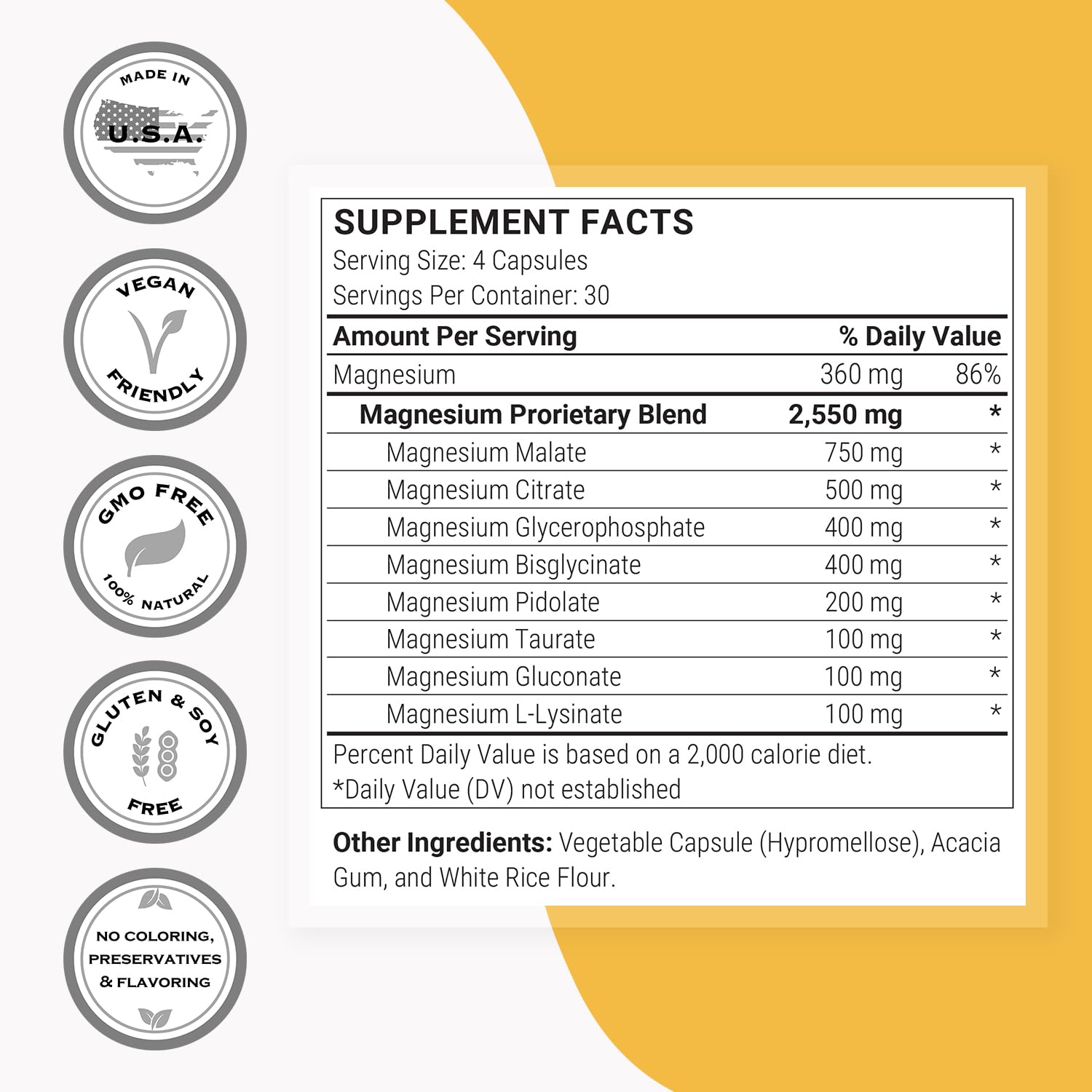 SuperSmart Multi Magnesium Formula (Previously Optimag) - Full Spectrum 8 Active Forms - Fight Magnesium Deficiency | Non-GMO & Gluten Free - 120 Vegetarian Capsules - Image 4