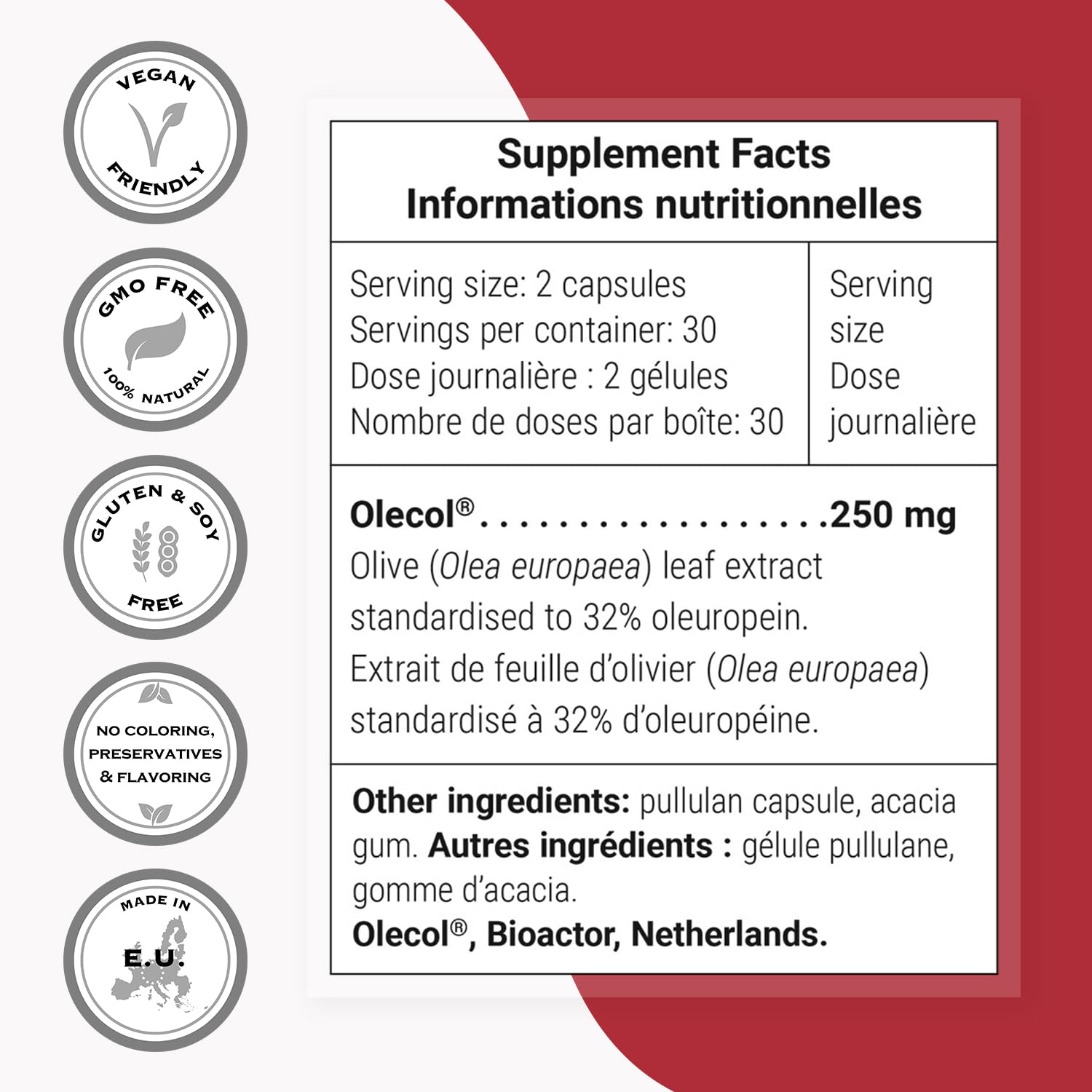Supersmart Olive Leaf Extract (Patented) - Highly Bioavailable & Water Soluble - Oleuropein 32% Supplement | Non-GMO & Gluten Free - 60 Vegetarian Capsules - Image 4