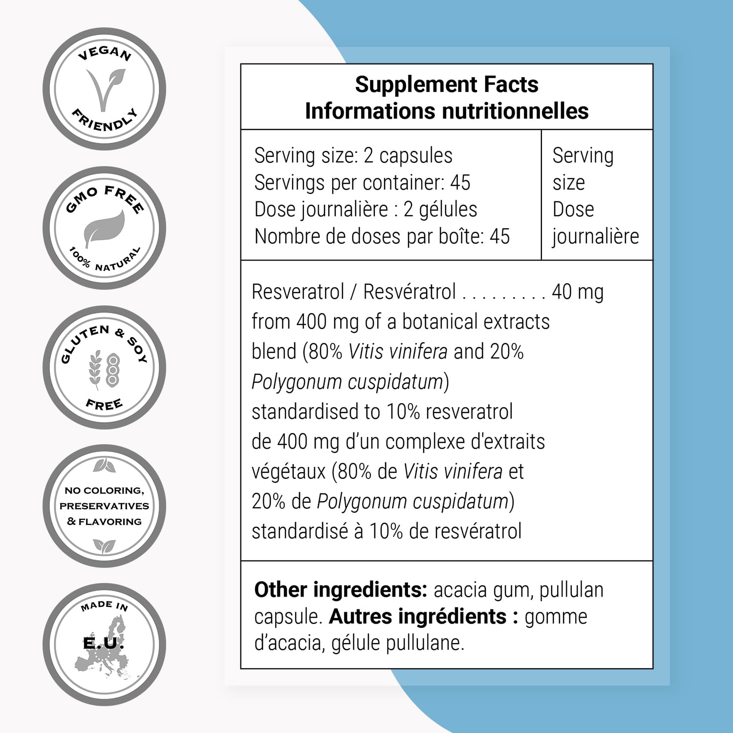 Supersmart - Resveratrol 40 mg Per Day - Organic Red Grapes Extract | Non-GMO & Gluten Free - 90 Vegetarian Capsules - Image 4