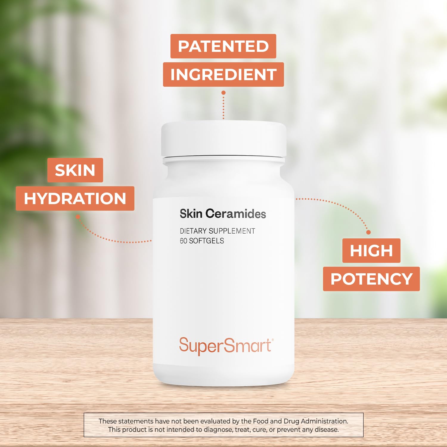 SuperSmart Skin Ceramides (Patented) - with Wheat Ceramides, Zinc - LipoWheat Phytoceramides Supplement - Skin Hydration & Protection | Non-GMO - 60 Softgels - Image 3