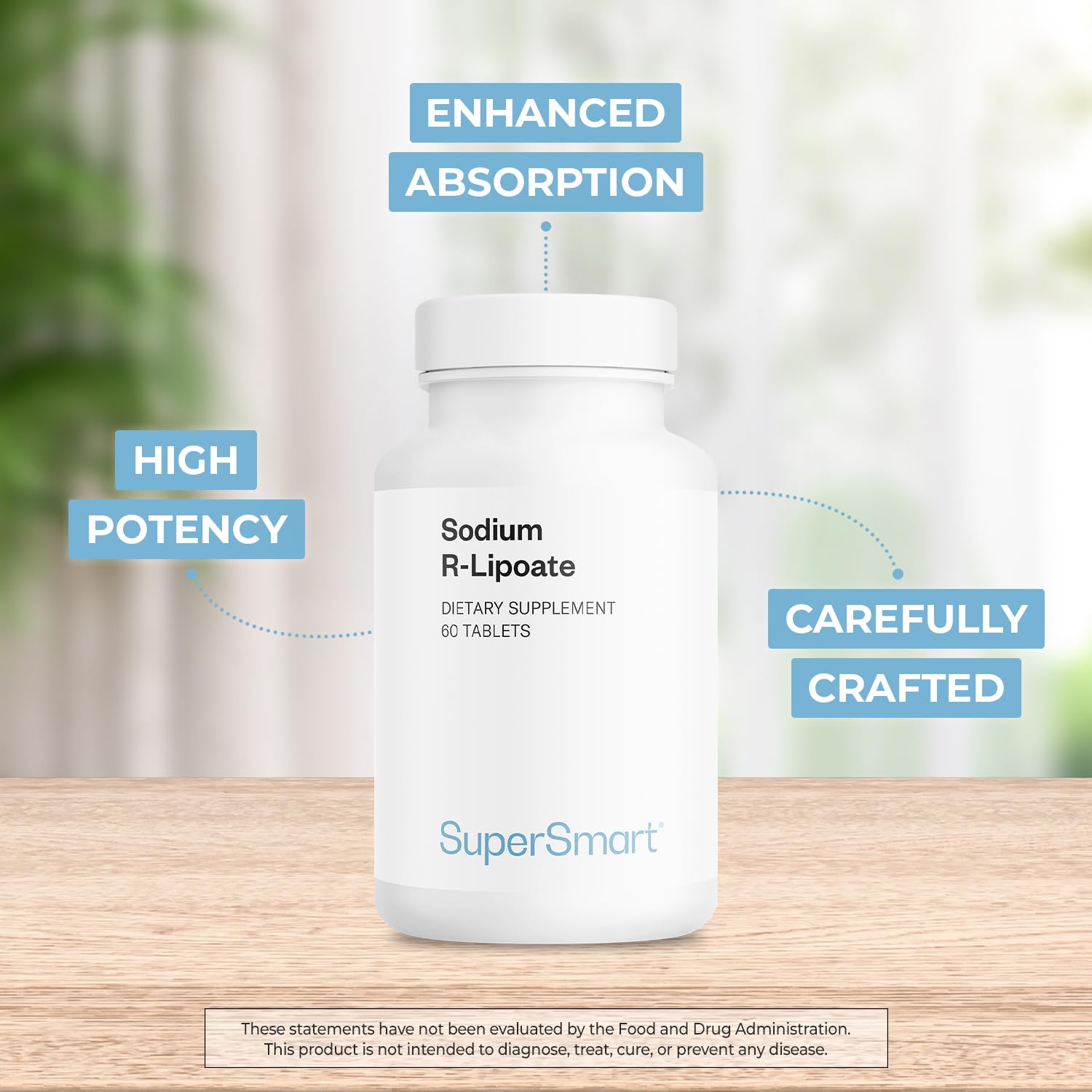Supersmart - Sodium R-Lipoate 600mg per Day (R-Alpha Lipoic Acid) - Antioxidant Supplement | Non-GMO & Gluten Free - 60 Tablets - Image 3