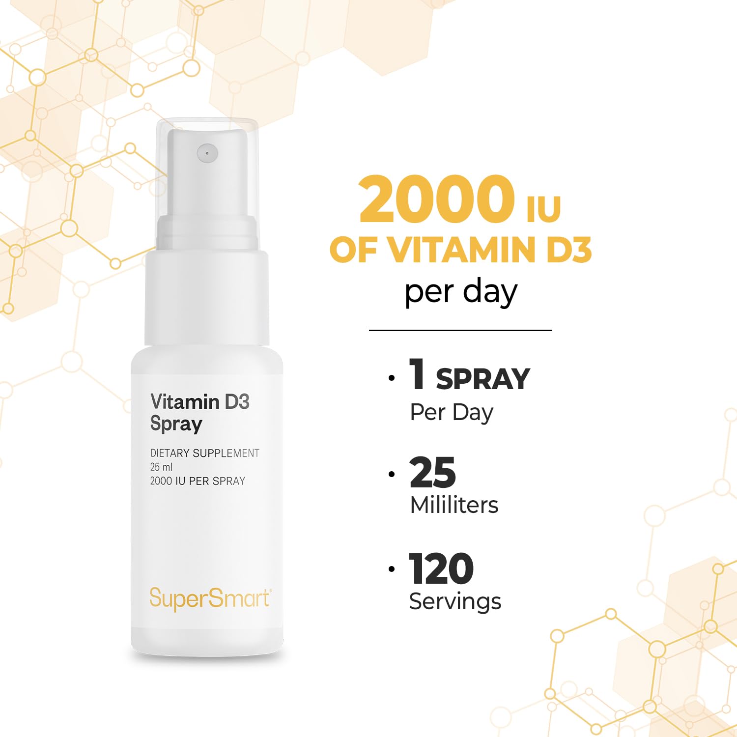 Supersmart - Vitamin D3 Spray 2000 IU (Cholecalciferol) | Non-GMO & Gluten Free - 25 ml - Image 6