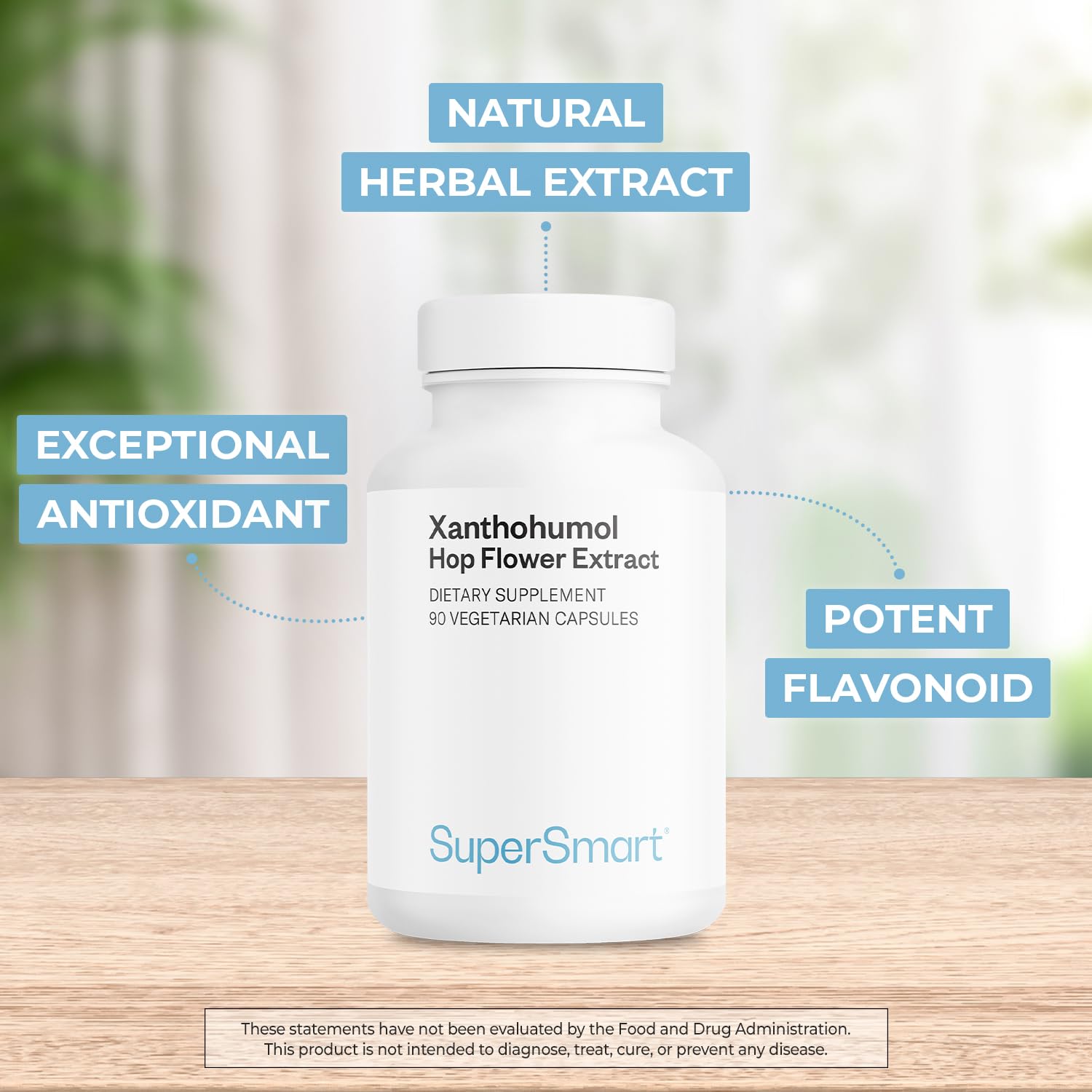 Supersmart - Xanthohumol Supplement (Hops Flower Extract) 150 mg per Day - Antioxidant & Anti Aging - Calm & Sleep Support - Hormone Balance | Non-GMO & Gluten Free - 90 Vegetarian Capsules - Image 3